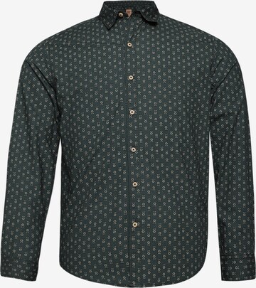 Coupe regular Chemise 'Walker' Campus Sutra en vert : devant