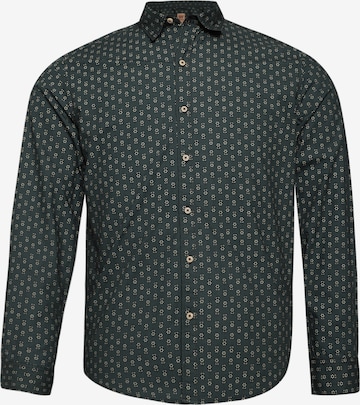 Coupe regular Chemise 'Walker' Campus Sutra en vert : devant