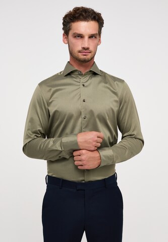 ETERNA Slim fit Business Shirt in Green: front