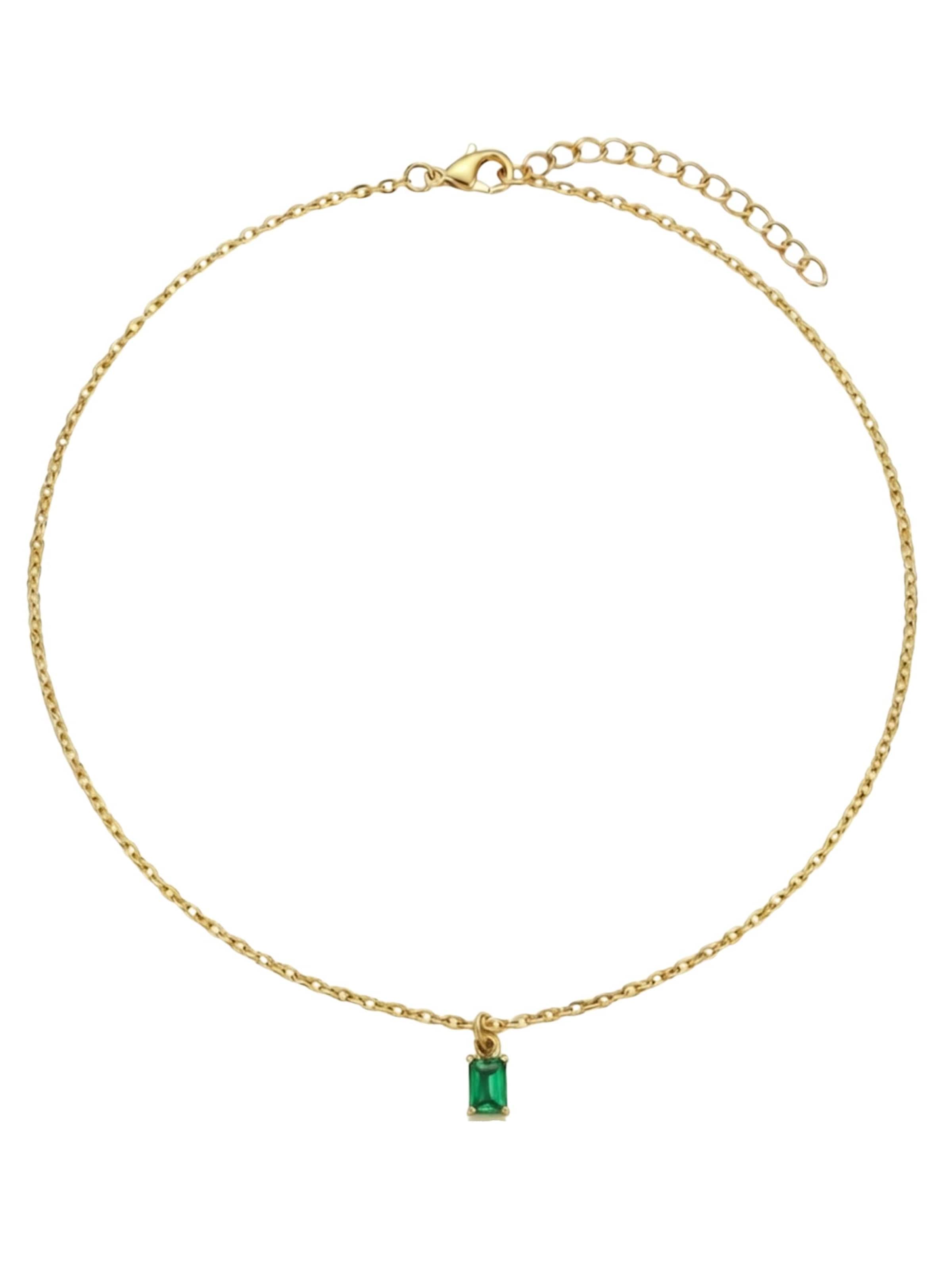 Kamiko Necklace 'GREEN PETITE' in Gold: front