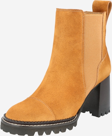 See by Chloé Chelsea boots 'Mallory' i brun: framsida