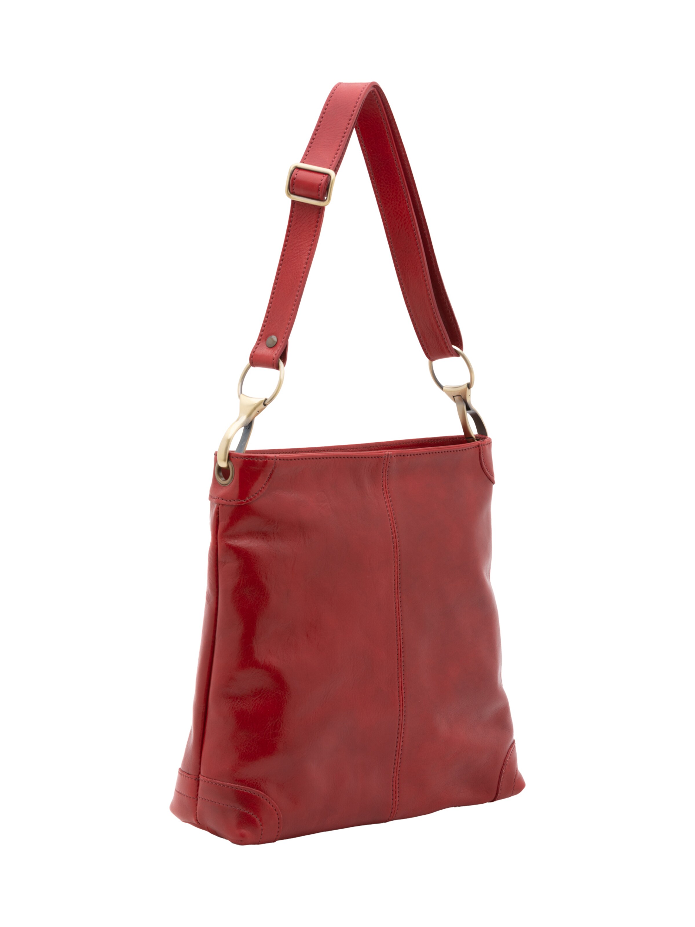 Borsa a spalla 'Borsa a Spalla Donna Pelle Vacchetta Vera - Chiusura Zip Tracolla Regolabile' di I Fratelli in rosso