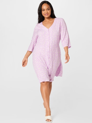 ONLY Carmakoma Shirt Dress in Pink: front