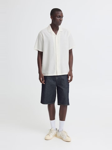 BLEND Comfort fit Button Up Shirt ' BHAban Cuba Linen Mix ' in White