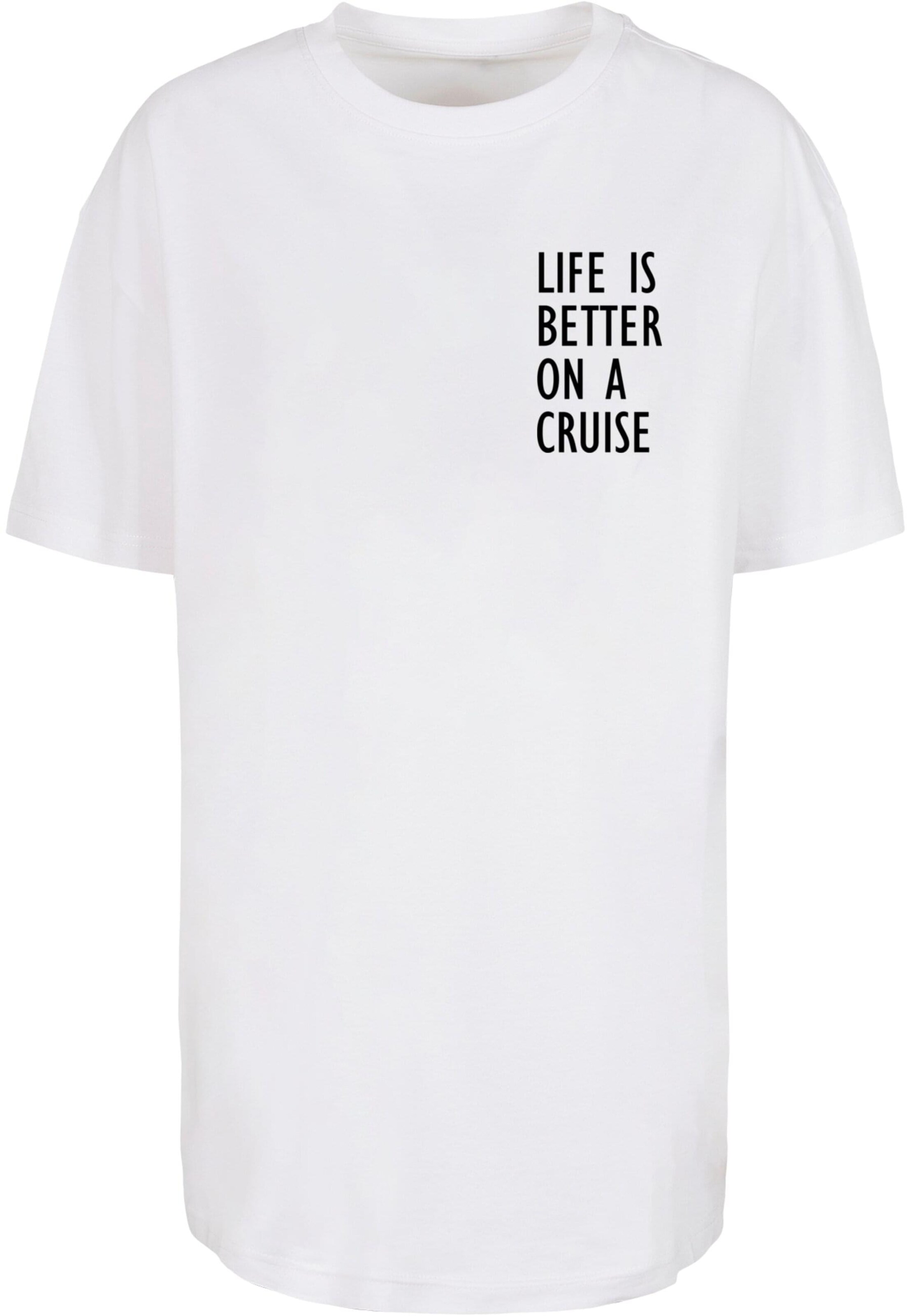 T-shirt oversize 'Life Is Better' Merchcode en blanc : devant