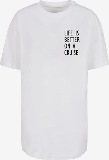 Merchcode T-Shirt 'Life Is Better' in schwarz / weiß, Produktansicht