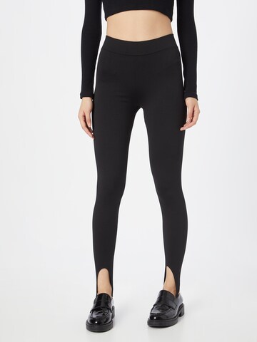 Skinny Leggings Gina Tricot en noir : devant