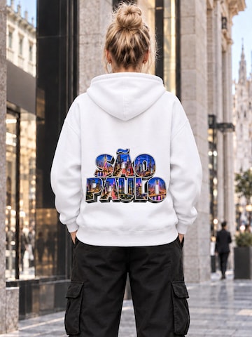 LUNØIR Studio Mikina 'São Paulo City Lights – Neon' – bílá