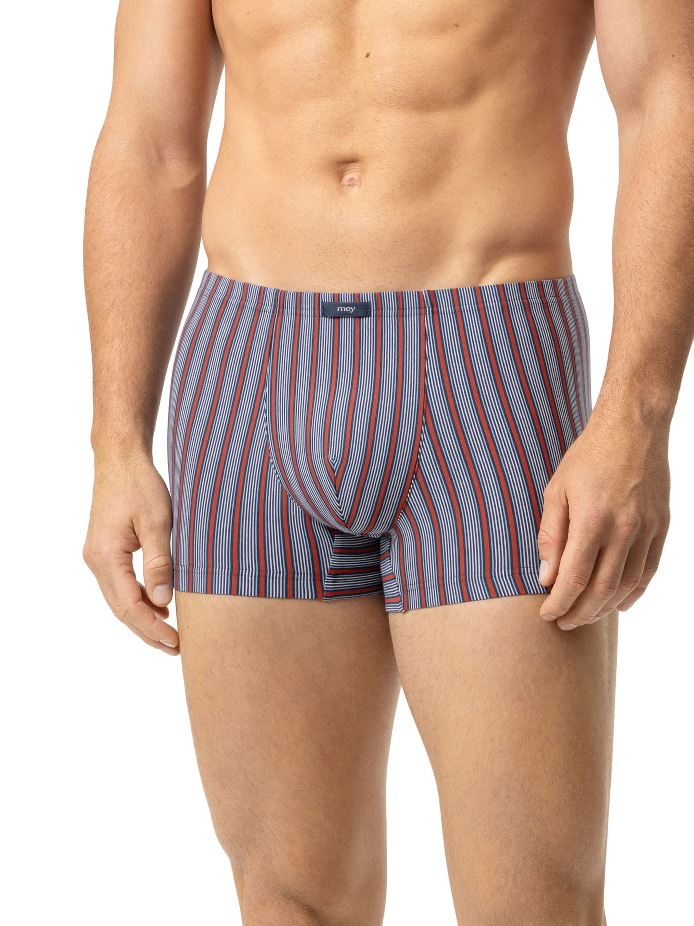 Mey Boxershorts ' Serie Varied Stripes ' in Blauw: voorkant