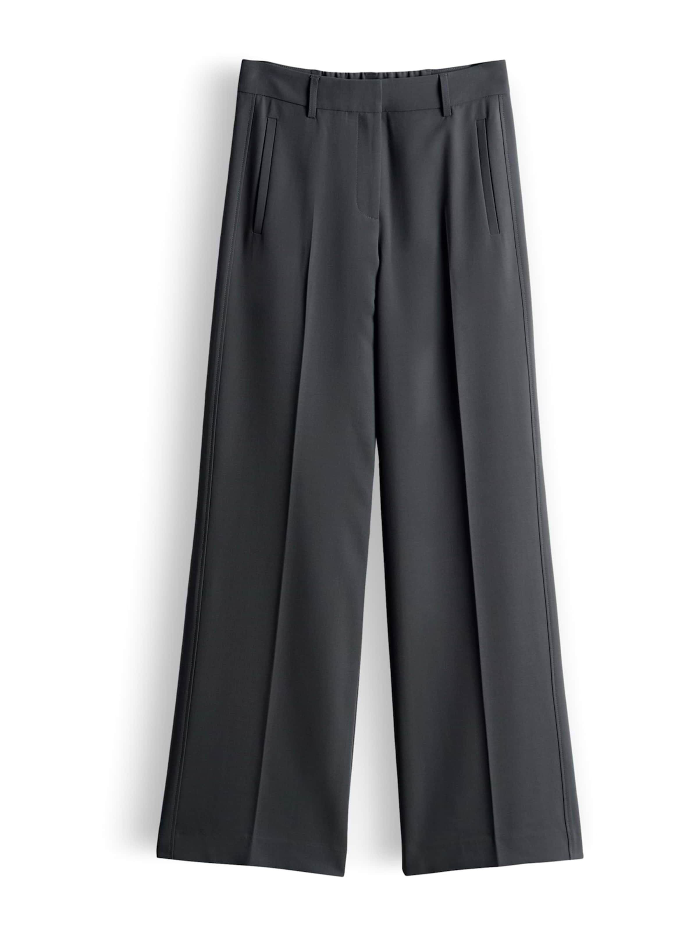 Someday Wide leg Trousers with creases 'Catsby Delight' in Grey: front