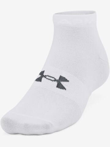 UNDER ARMOUR Athletic Socks ' Essential ' in White: front