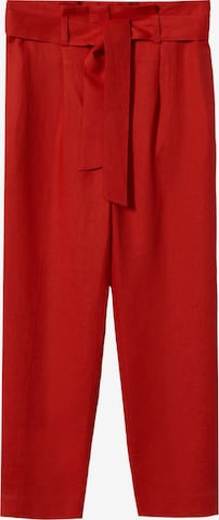 MANGO Kalhoty se sklady v pase 'Ampabelt' – červená: přední strana