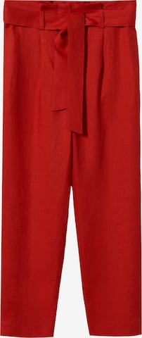 MANGO Regular Pleat-Front Pants 'Ampabelt' in Red: front