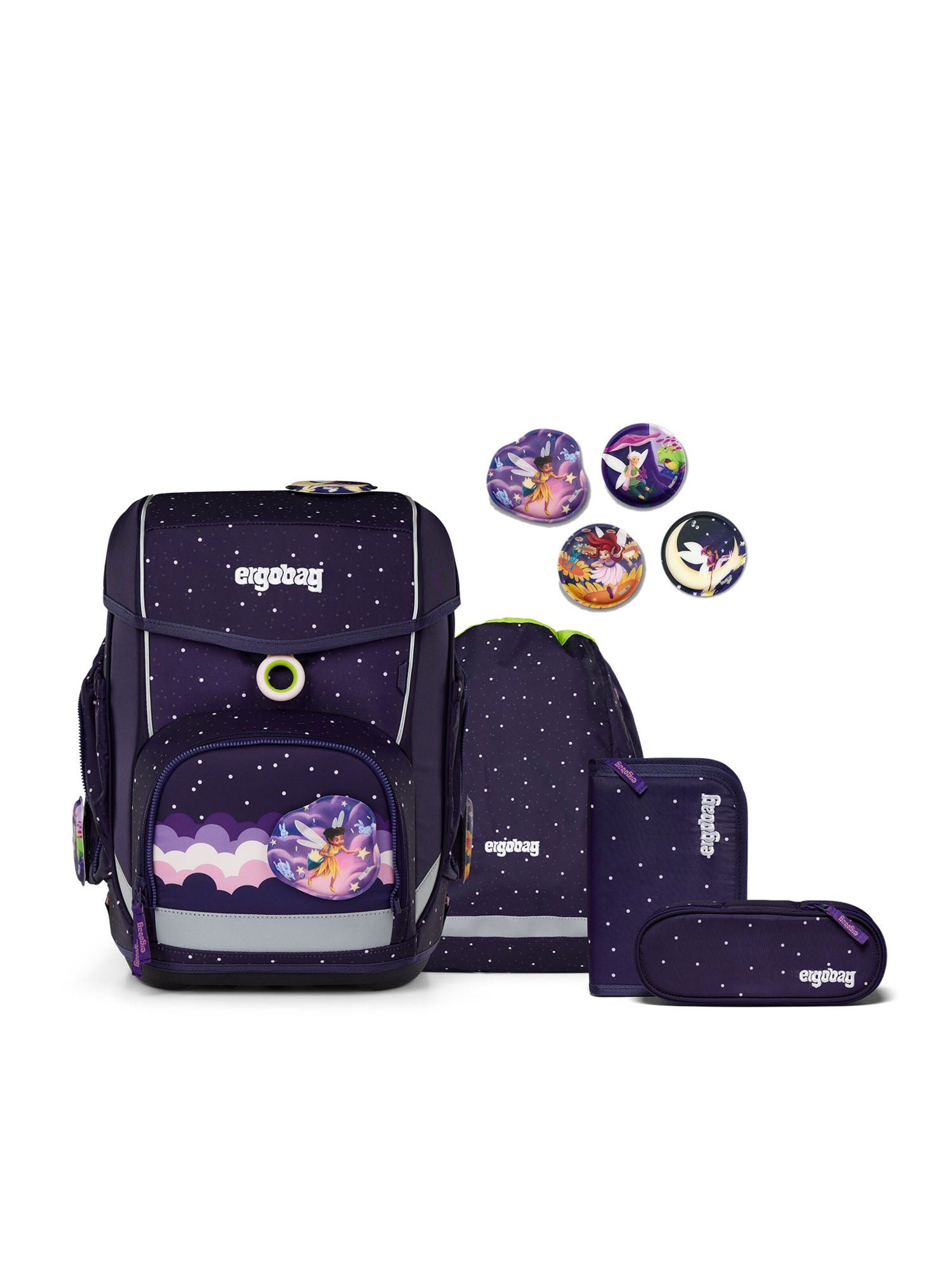 ergobag Rucksack 'Cubo SternguckBär Reflex Glow Edition'‌ in Lila: Vorderseite