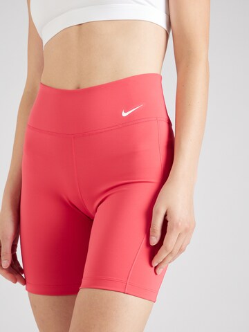 NIKE Skinny Workout Pants 'ONE' in Red