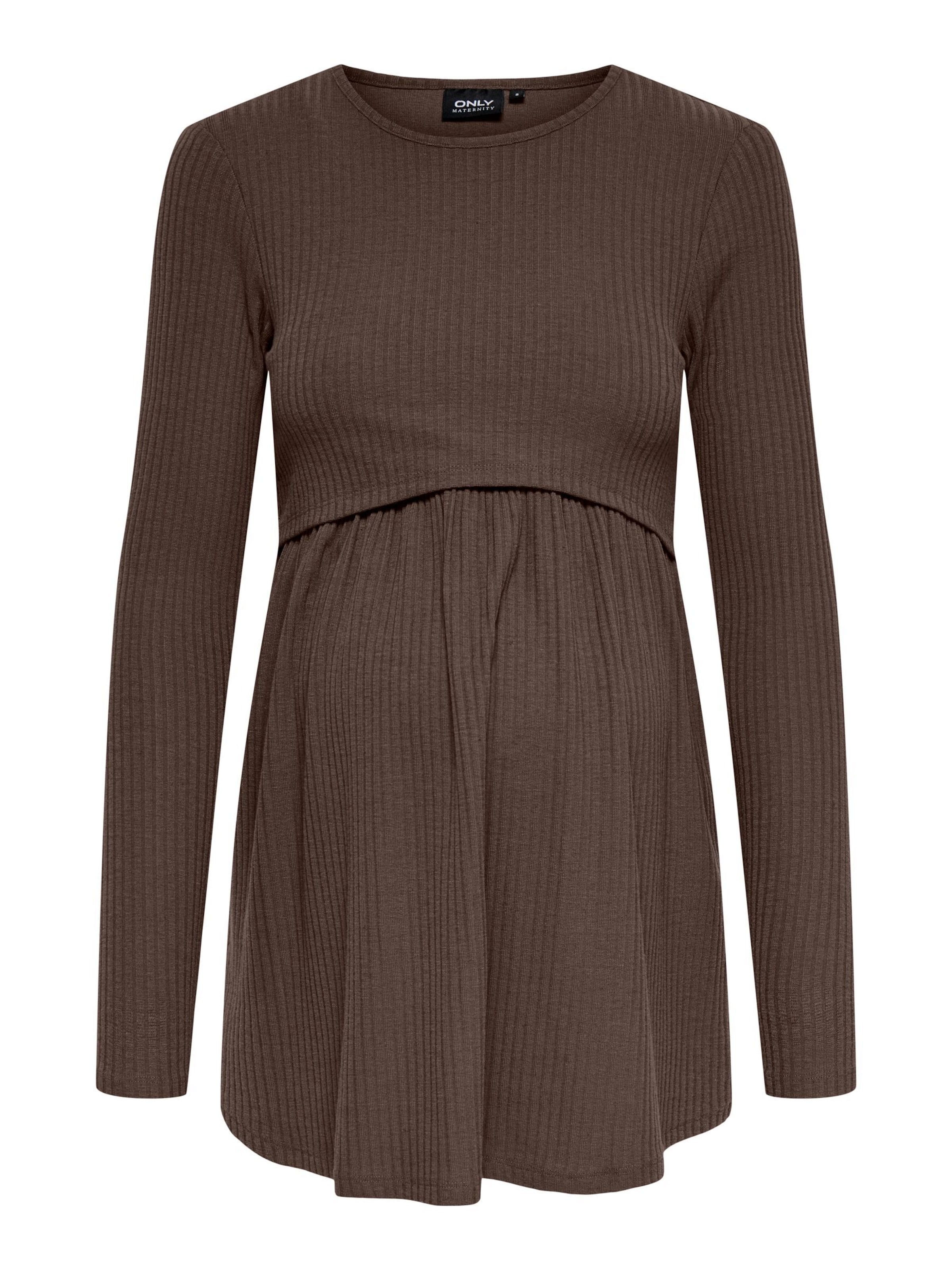 Only Maternity Shirt 'OLMMalaya' in de kleur Chocoladebruin, Productweergave