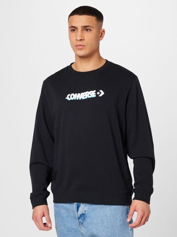 CONVERSE - Sudadera en negro: frente