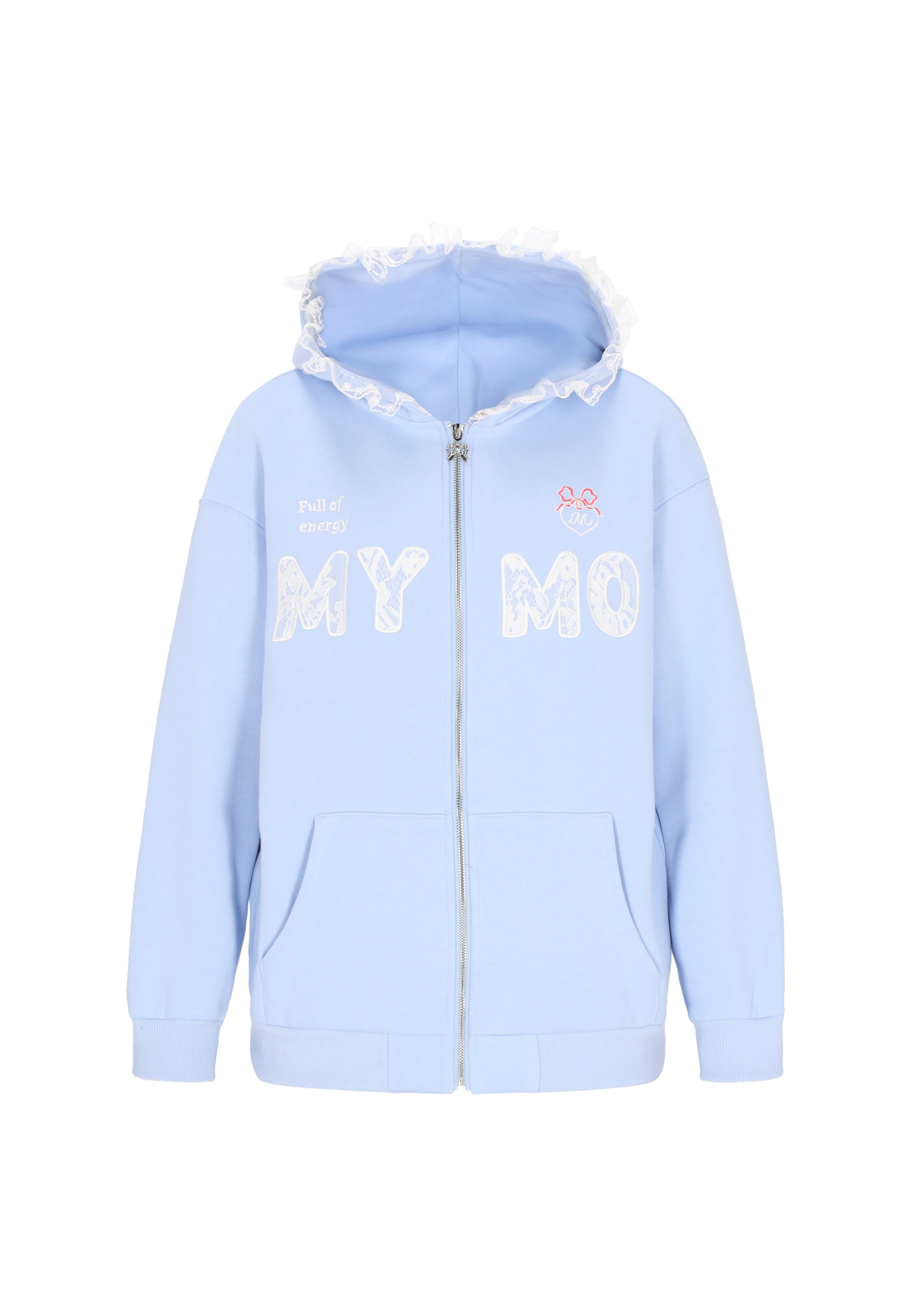 MYMO - Sudadera con cremallera en azul: frente