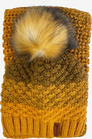 Kumixi Beanie 'Set: Mütze & Loop Schal' in Yellow: front