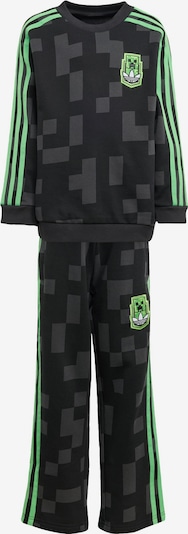 ADIDAS ORIGINALS Jogging komplet 'x Minecraft' u tamo siva / neonsko zelena / crna, Pregled proizvoda
