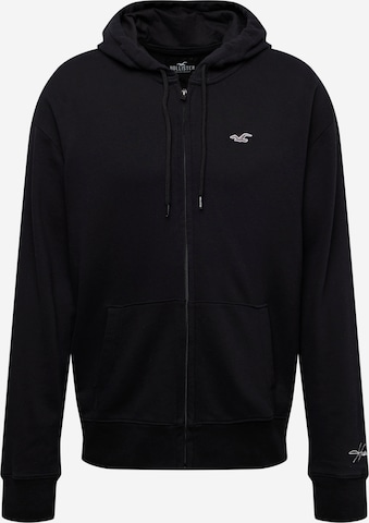 Veste de survêtement 'MUST HAVE SCRIPT' HOLLISTER en noir : devant