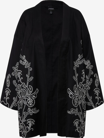 Ulla Popken Kimono in Zwart: voorkant