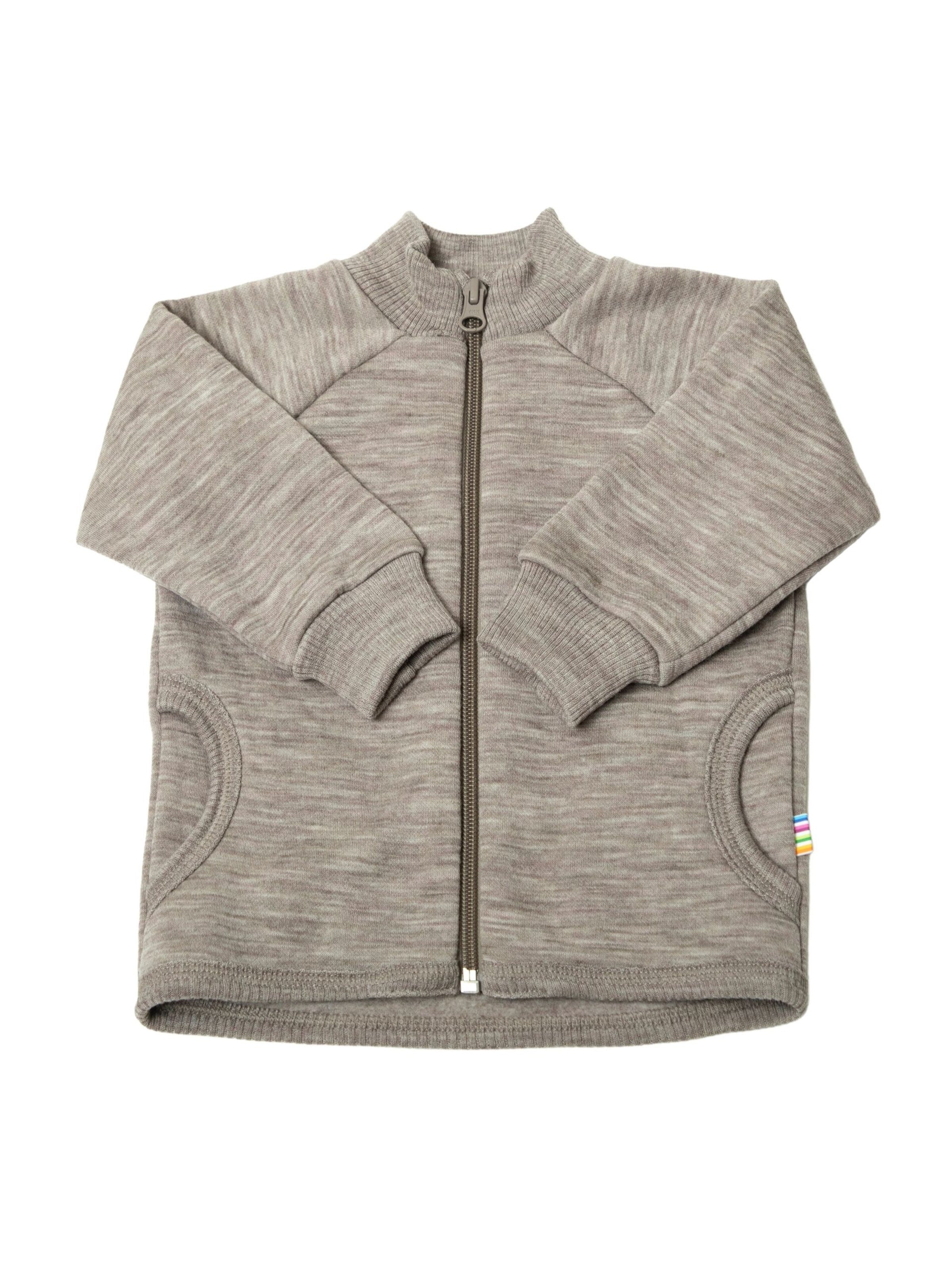 JOHA Strickjacke 'Cardigan mit Reißverschluss aus Merinowolle'‌‌‌ in Grau: Vorderseite