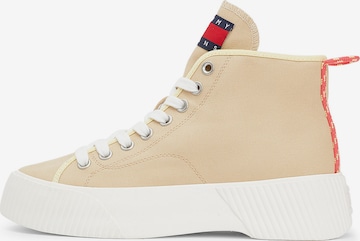 Tommy Jeans - Zapatillas deportivas altas en beige: frente