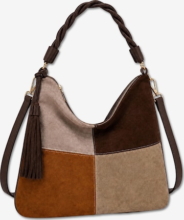 COLLEZIONE ALESSANDRO Shoulder Bag 'Patchwork' in Brown: front