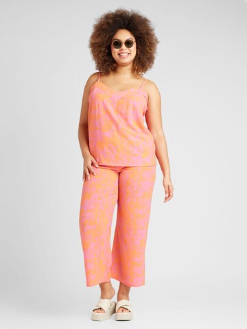 ONLY Carmakoma Wide leg Broek 'LUX' in Roze