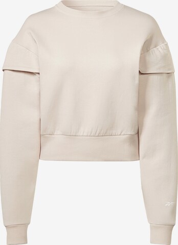 Reebok - Sweatshirt de desporto em bege: frente