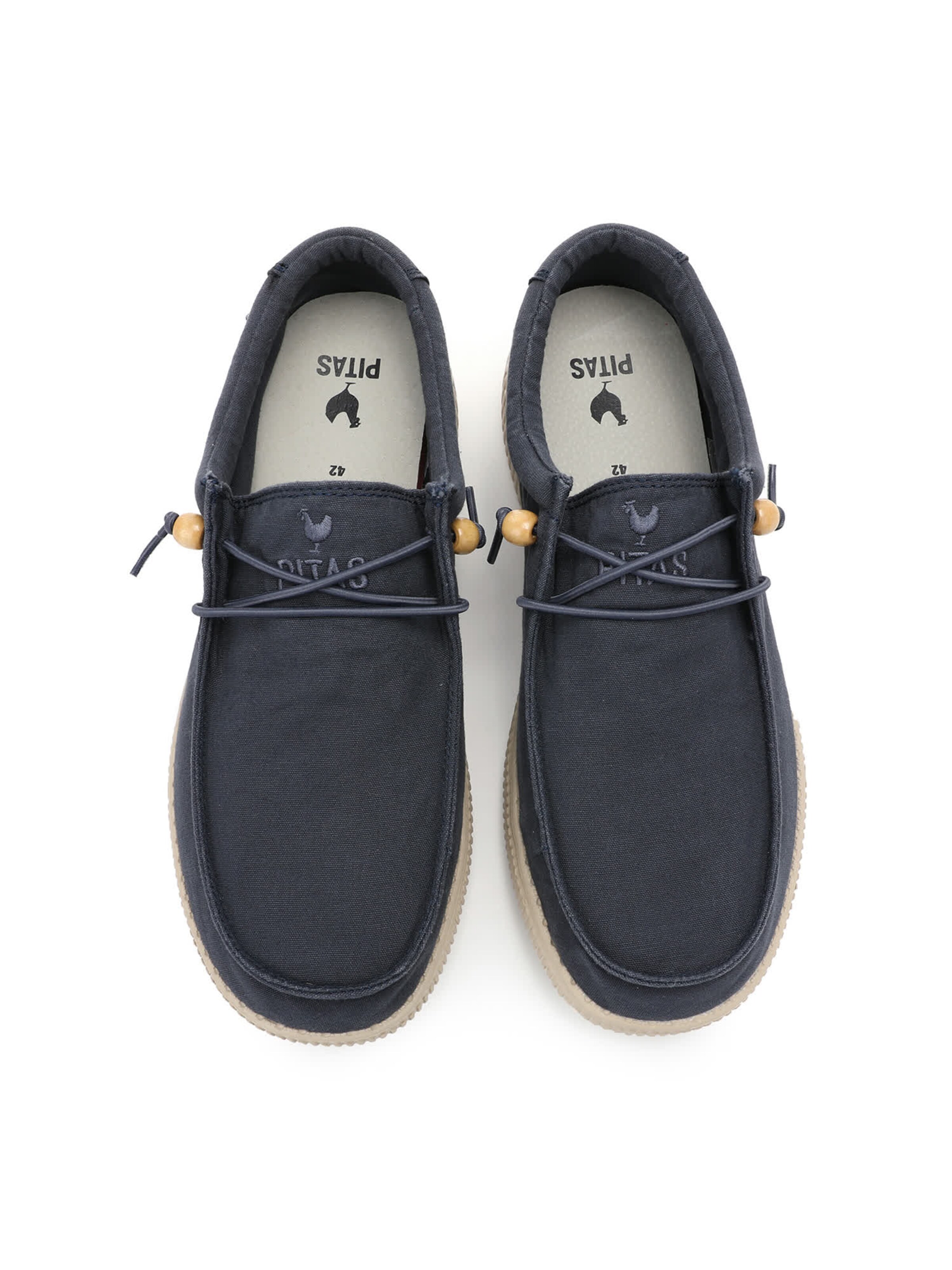 Walk In Pitas Moccasin 'Wallabi' in Blue: top