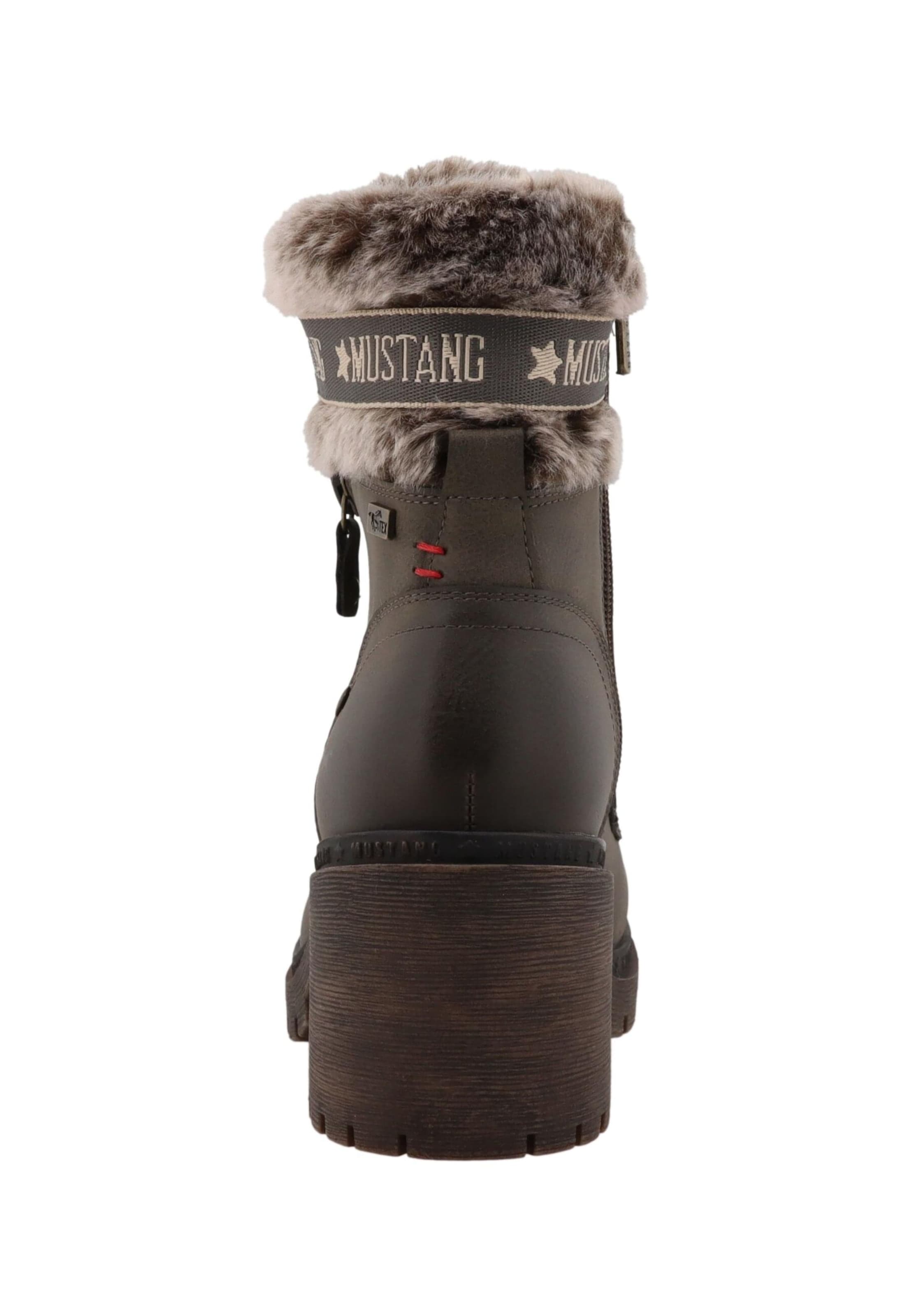 MUSTANG Lace-Up Ankle Boots 'Leila' in Brown