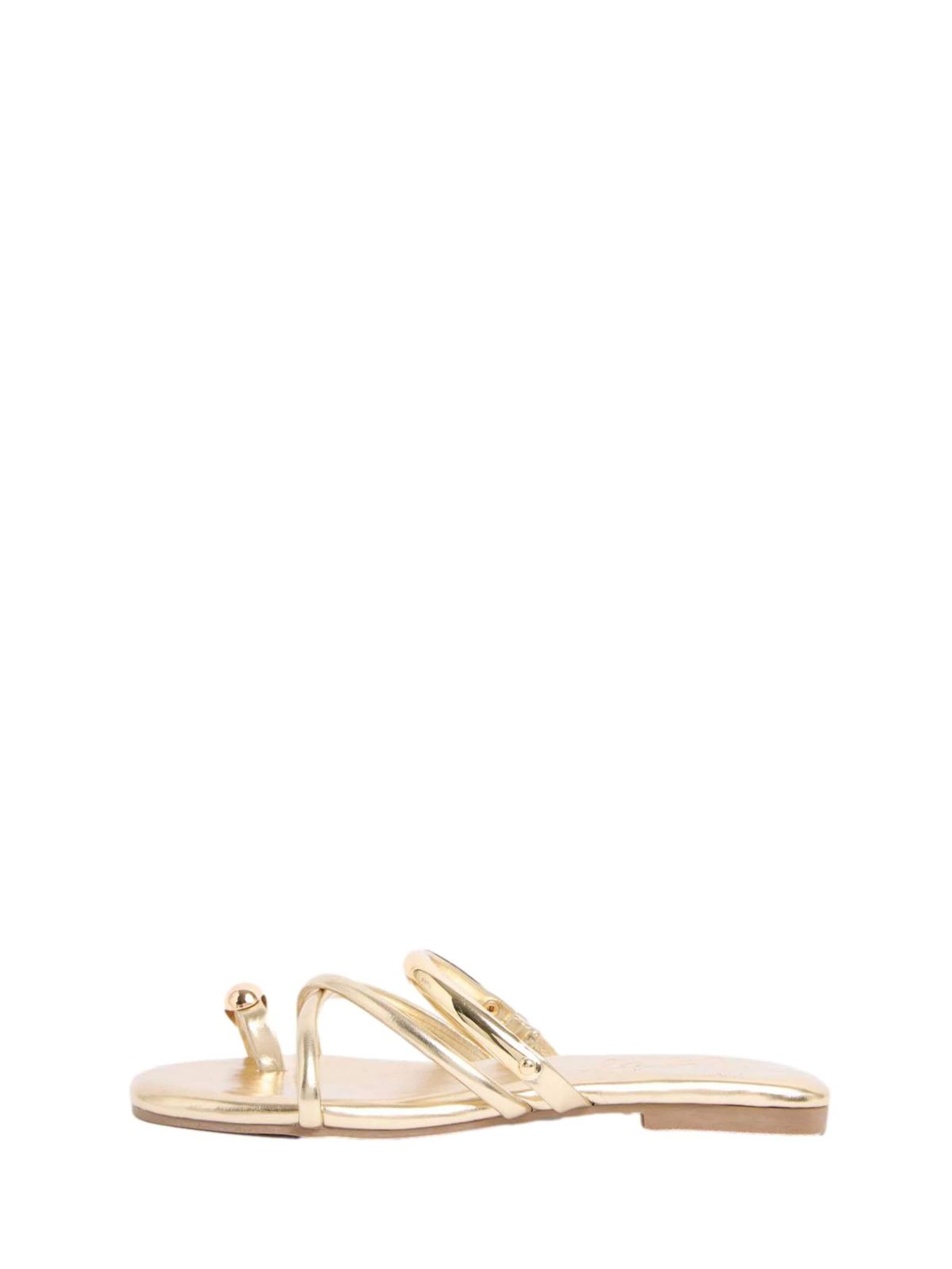Tongs Lipsy en or : devant