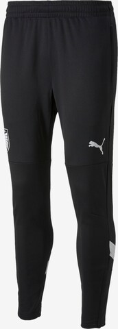 Skinny Pantaloni sportivi di PUMA in nero: frontale