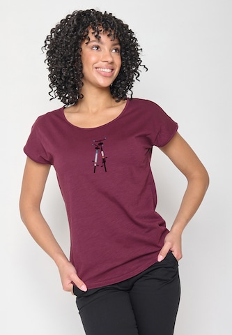 GREENBOMB Shirt 'Bike Romantic' in Purple