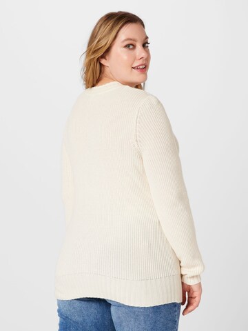 ONLY Carmakoma Sweter w kolorze biały