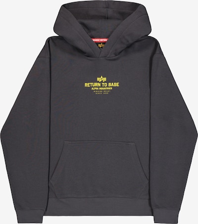 XXL dydžio Megztinis be užsegimo 'Return To Base' iš ALPHA INDUSTRIES, spalva – geltona / tamsiai pilka, Prekių apžvalga