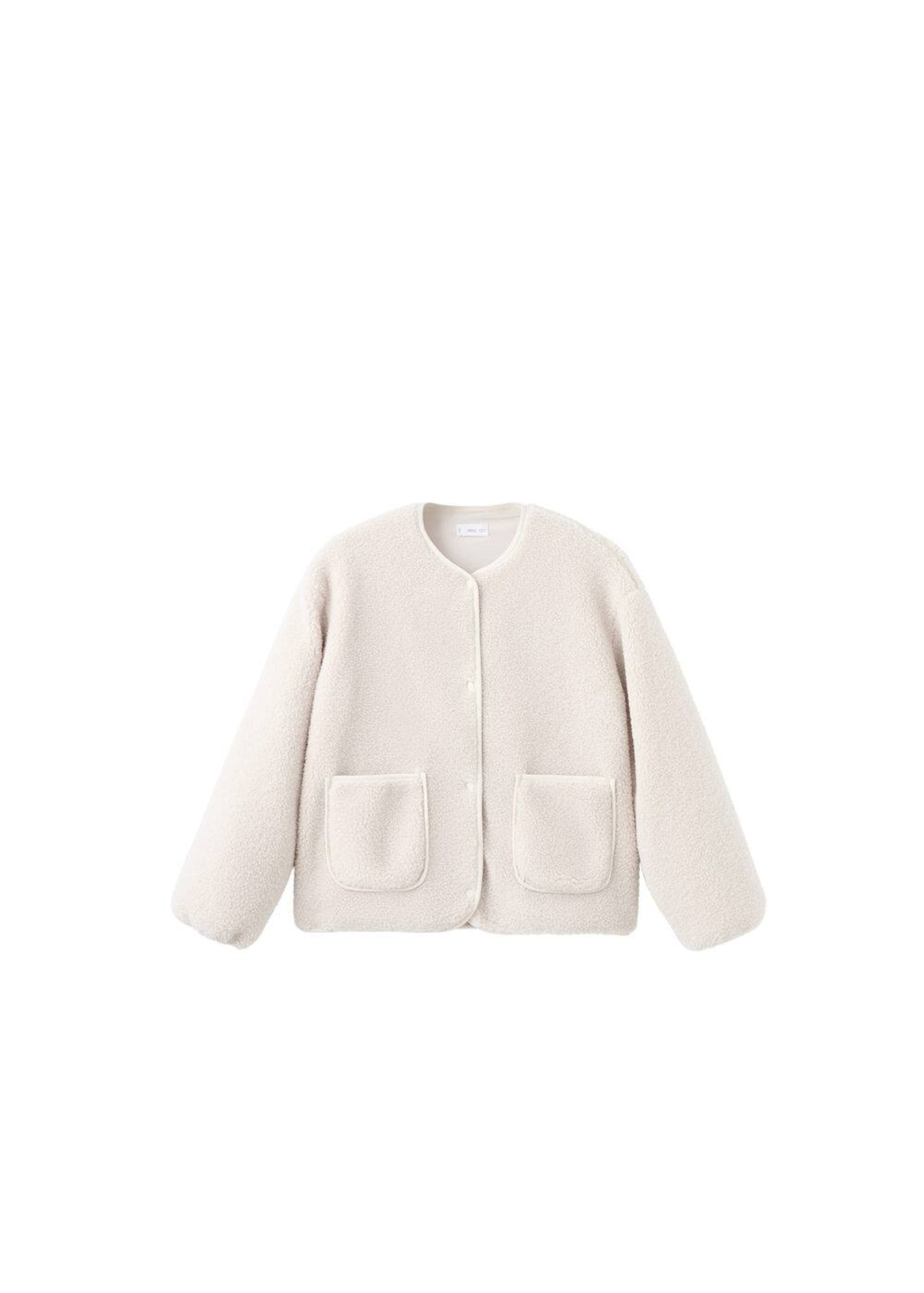MANGO TEEN Fleece Jacket 'Nordicb' in Beige: front