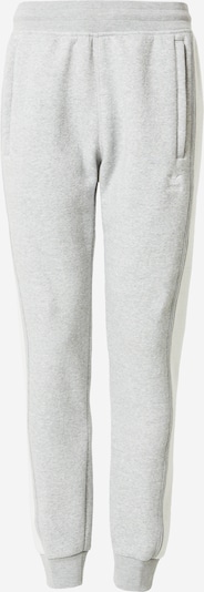 ADIDAS ORIGINALS Pantalon 'Trefoil Essentials+ Reverse Material' en gris chiné / blanc, Vue avec produit