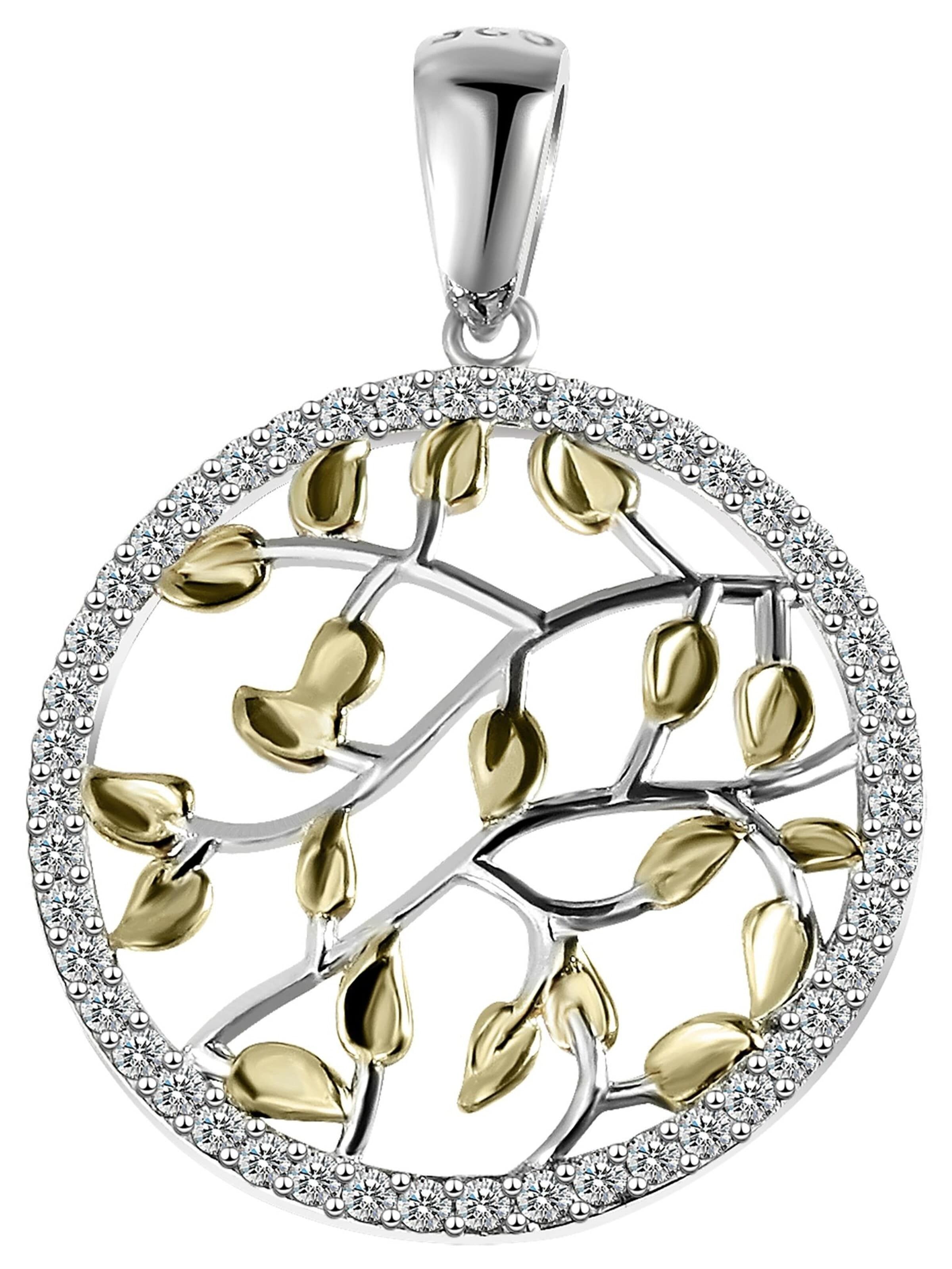 Akzent Pendant '"Elanie" aus 925 Sterlingsilber, rhodiniert, langlebig' in Mixed colors: front