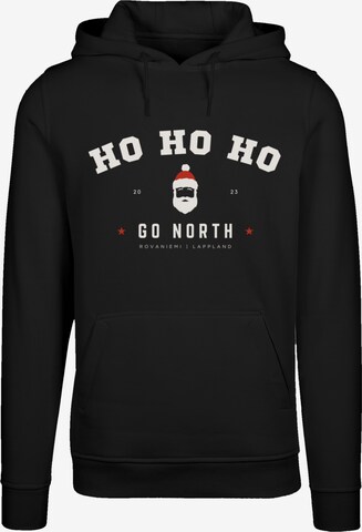 F4NT4STIC Sweatshirt 'Ho Ho Ho Santa Weihnachten' in Zwart: voorkant