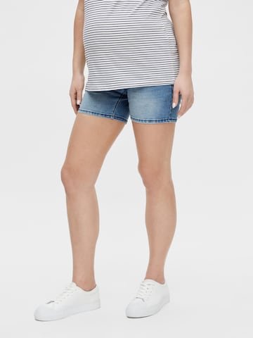 MAMALICIOUS Slimfit Shorts 'Sarina' in Blau: predná strana