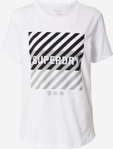 T-shirt fonctionnel Superdry en blanc : devant