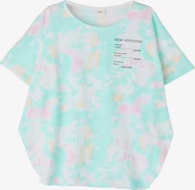 s.Oliver T-Shirt in türkis / gelb / pink / schwarz / weiß, Produktansicht