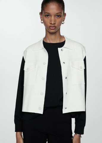MANGO Stickad väst 'Rider' i beige: framsida