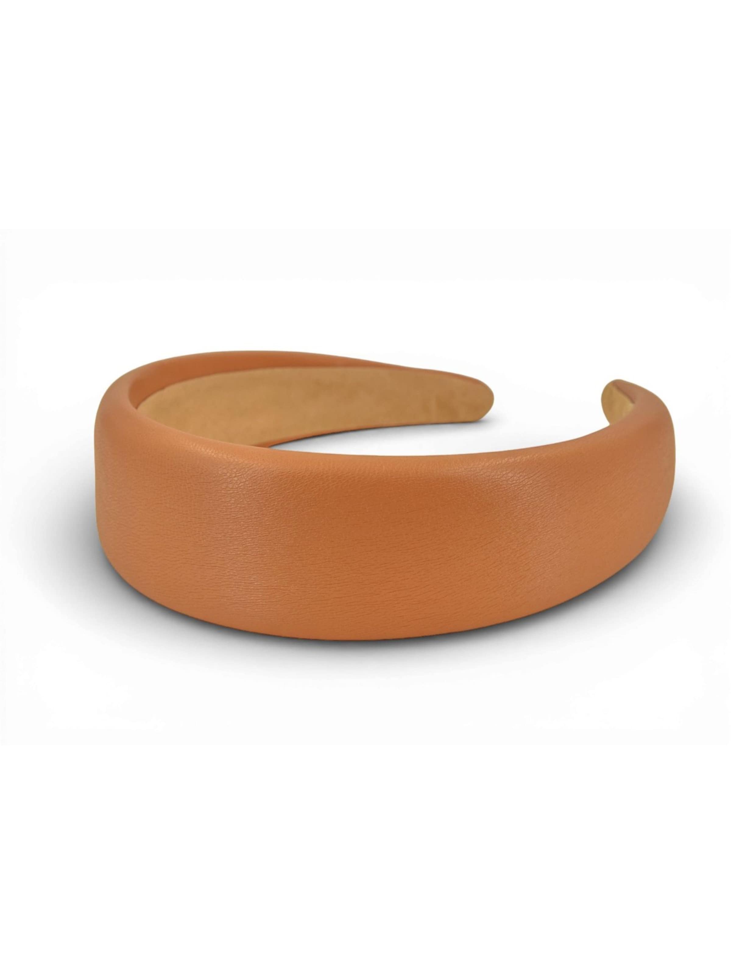 styleBREAKER Hair Jewelry 'Haarreif Kunstleder Optik Breit' in Brown: front