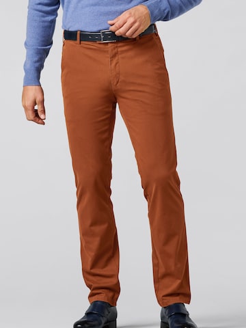 Meyer Hosen Regular Chino Pants 'Roma' in Brown: front