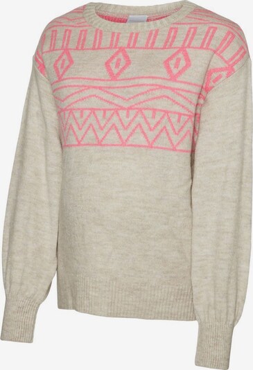 MAMALICIOUS Sweater in Light grey / Neon pink, Item view