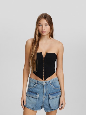 Bershka Top in Black: front